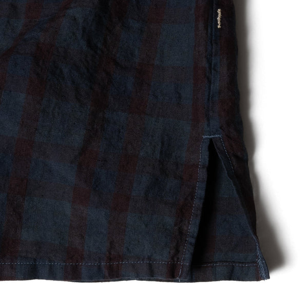 Navy Overdyed SV-SH-034 Linen Open Collar S/S Shirt