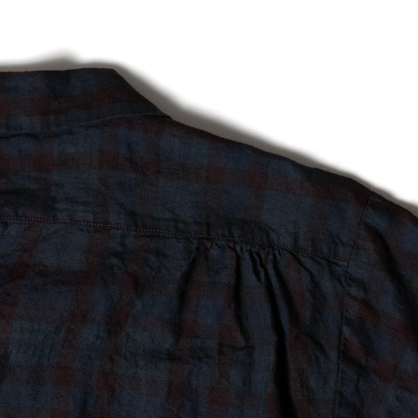 Navy Overdyed SV-SH-034 Linen Open Collar S/S Shirt