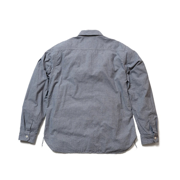 Blue SV-SH-031 Mini Check Cotton Silk Work Shirt