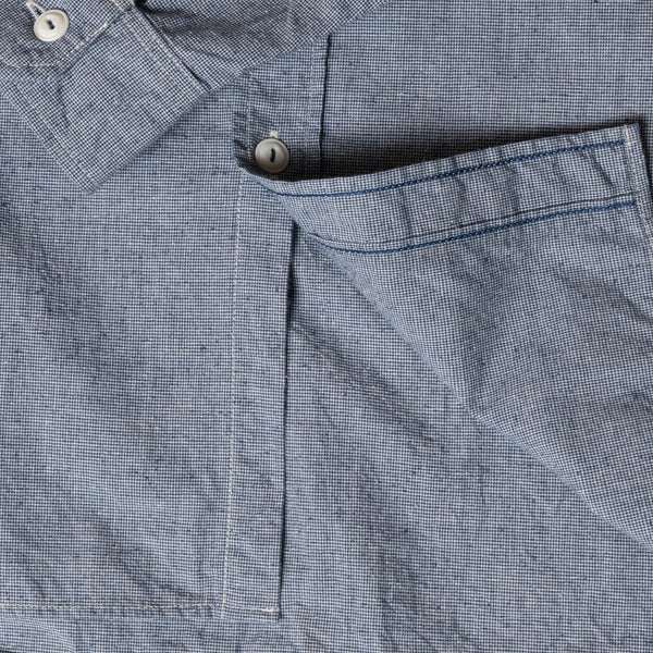 Blue SV-SH-031 Mini Check Cotton Silk Work Shirt