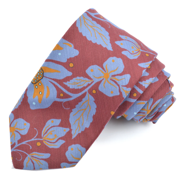 Garnet Abstract Floral Silk Tie