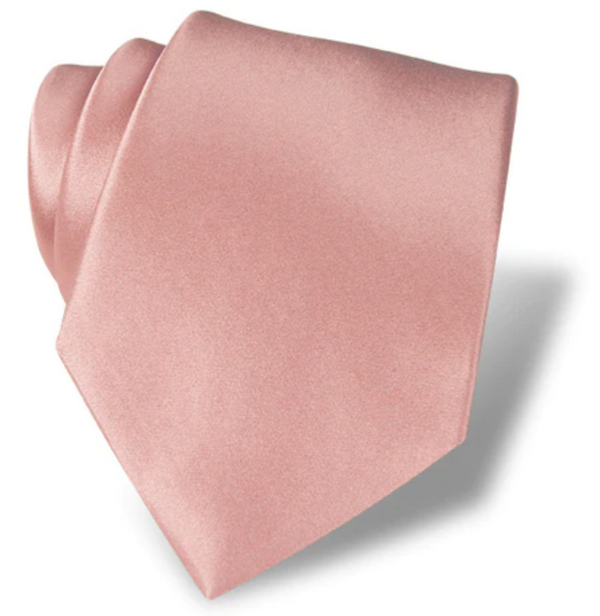 Blush Solid Silk Satin Tie