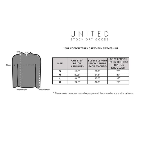 Heather Grey 20 oz Cotton Terry Crewneck Sweatshirt