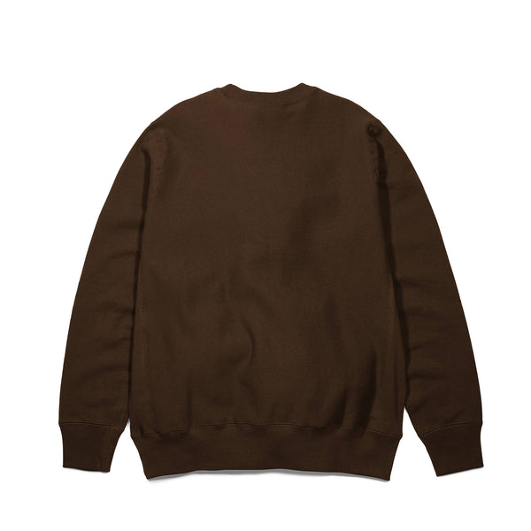 Chocolate Brown Classic Cotton Fleece Crewneck Sweatshirt