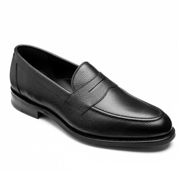 Black Grain Imperial  Leather Penny Loafers