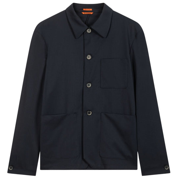Navy Visal Wool Overshirt