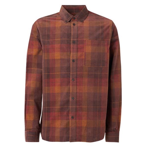 Dark Sand Kash Check Corduroy Cotton Shirt