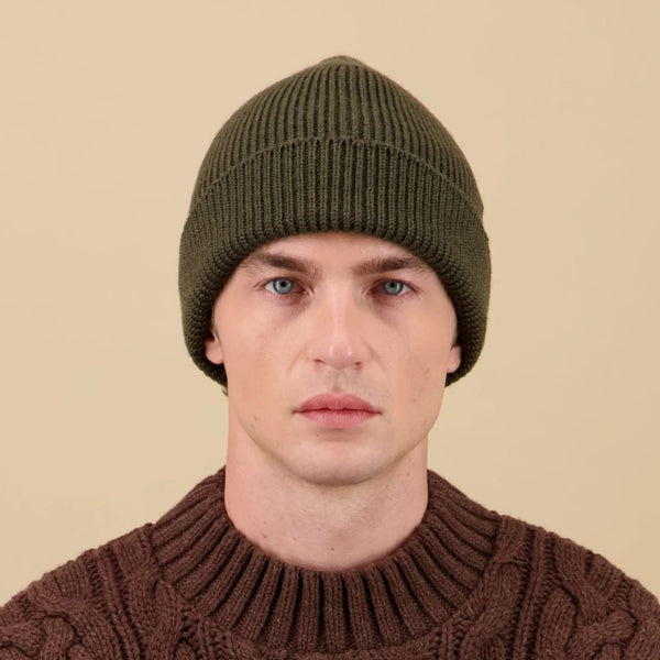 Khaki Ara Merino Wool Beanie