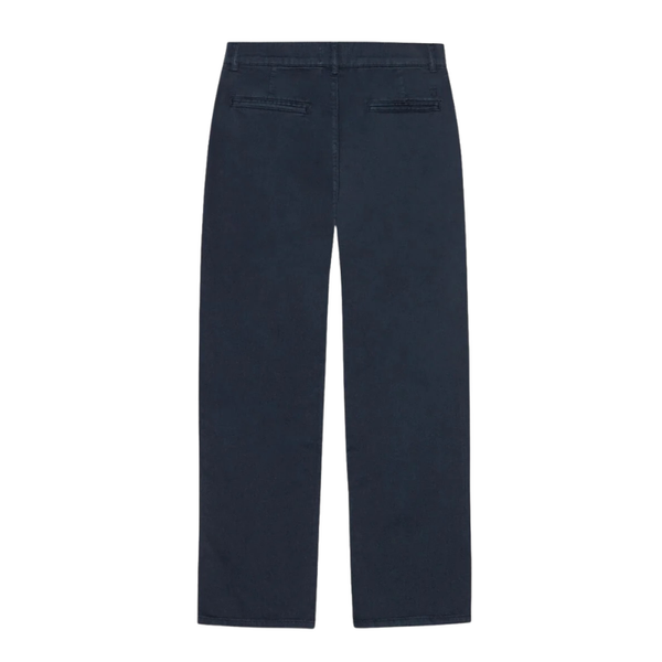 Navy Romeo Pleated Cotton Chino Trousers
