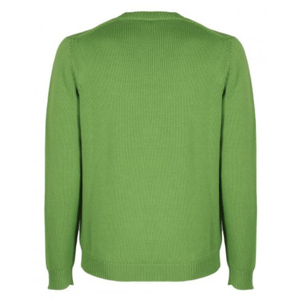 Apple Green Merino Knit Crewneck Sweater