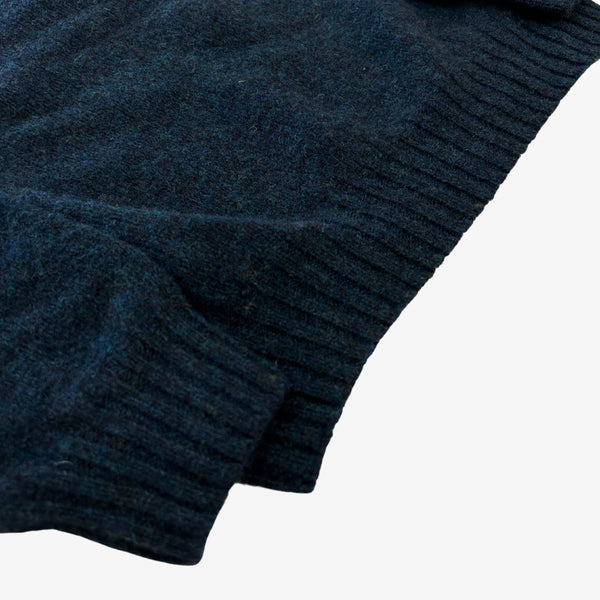 Petrel Blue Melange Scottish Wool Crewneck Sweater