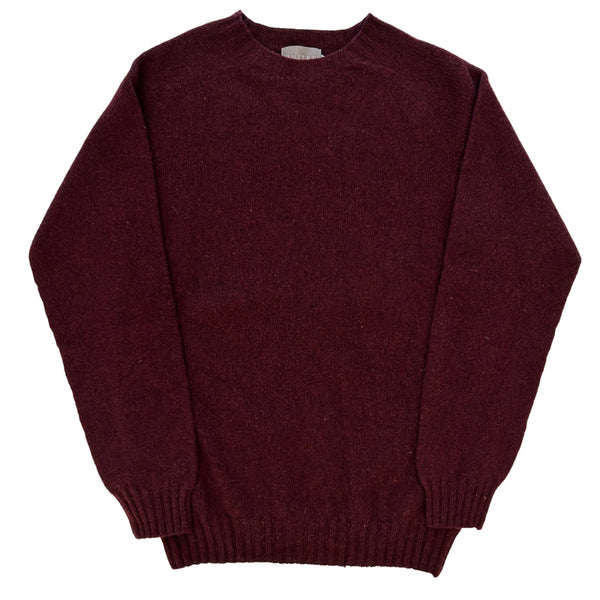 Deep Bordeaux Scottish Wool Crewneck Sweater