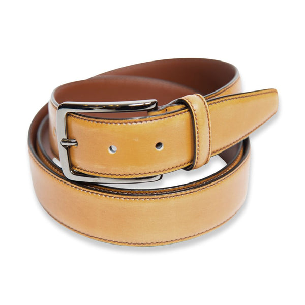 Crust Cuoio Edge Stitch Leather Dress Belt