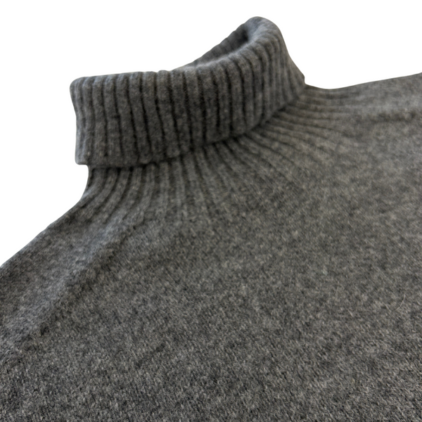 Derby Grey Scottish Lambswool Turtleneck Sweater