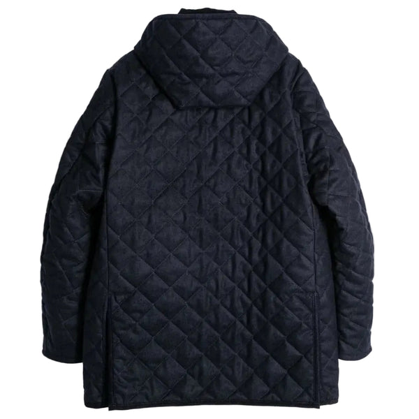 Navy Marl Denston Hooded Wool Jacket