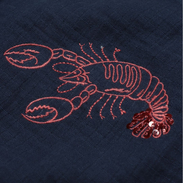 Navy Iris Menu Embroidery Stachio Shirt