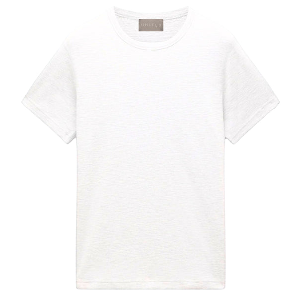 White Slub Cotton Crewneck T-Shirt