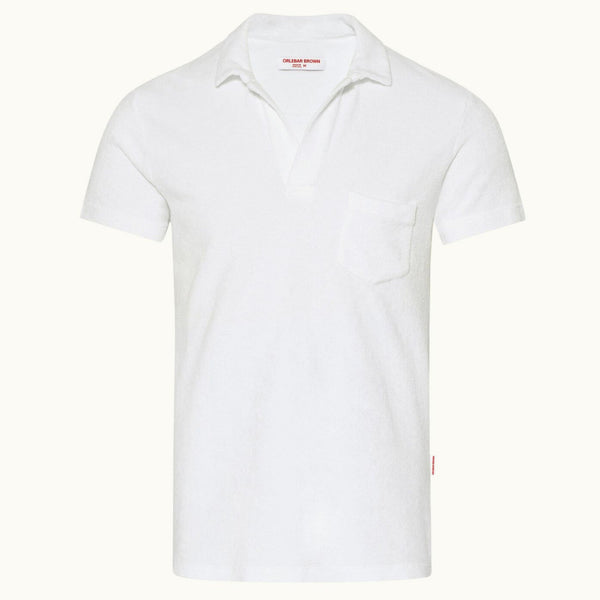 White Terry Towelling Resort Polo Shirt