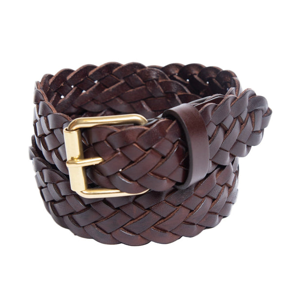 Brown Braided Leather Belt