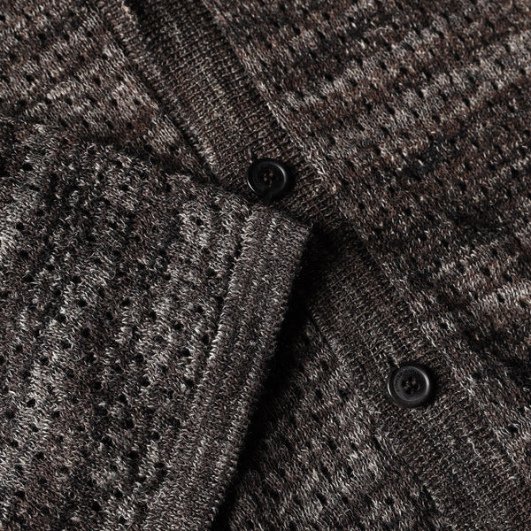 Moro Mouliné Cotton Linen Textured-Knit Shirt