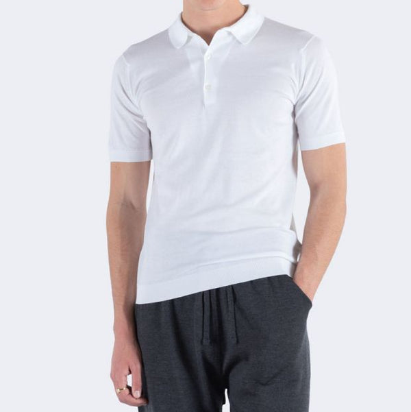 White Adrian Sea Island Cotton Polo