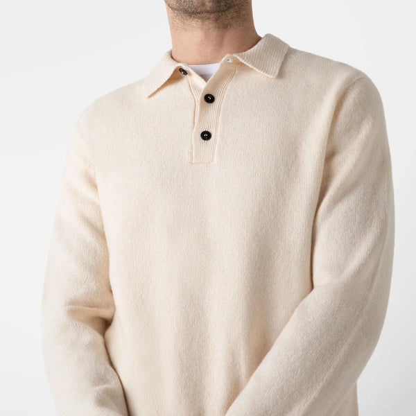 Ecru Lambswool Polo Sweater