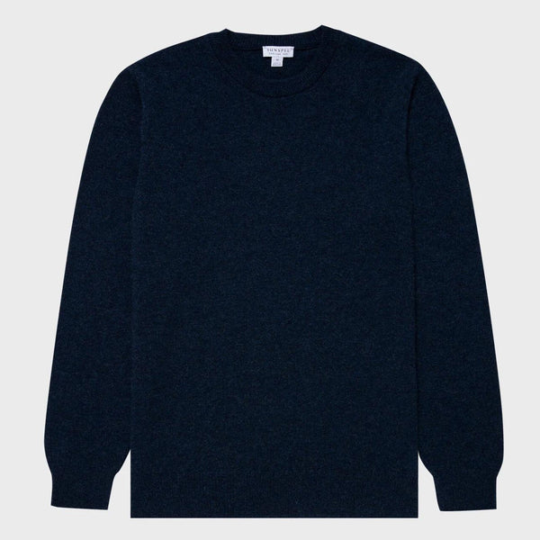 Navy 100% Cashmere Crew Sweater