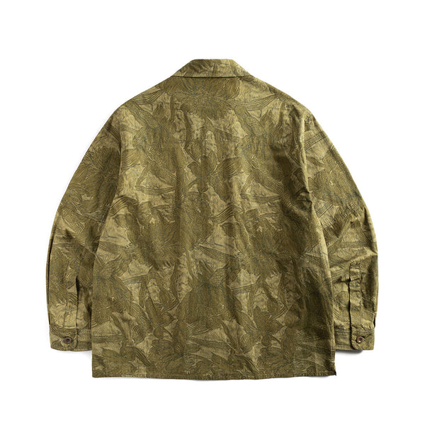 Green Camo Carter Field Surplus Cotton Overshirt Jacket