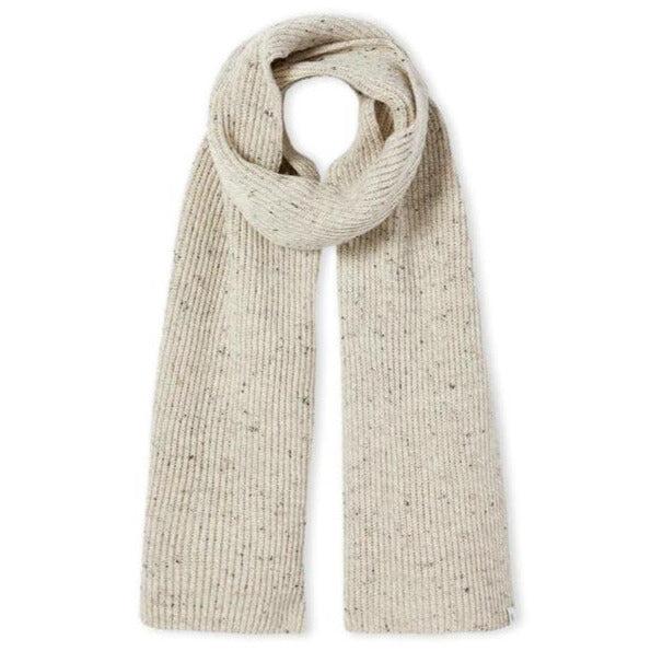 Oatmeal Porter Ribbed Wool Scarf