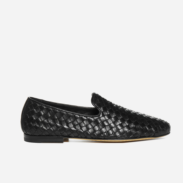 Black Airto Intreccio Woven Leather Loafers