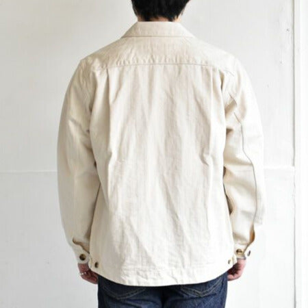 Ecru Herringbone Drizzler Jacket