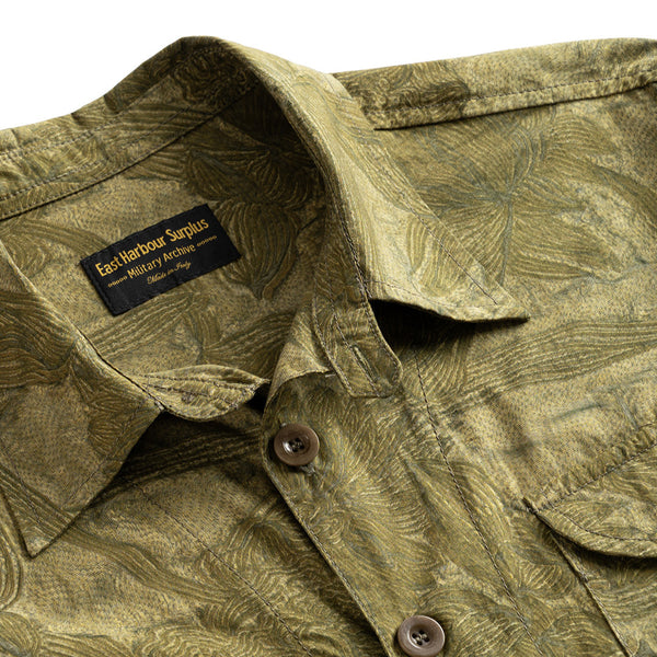 Green Camo Carter Field Surplus Cotton Overshirt Jacket