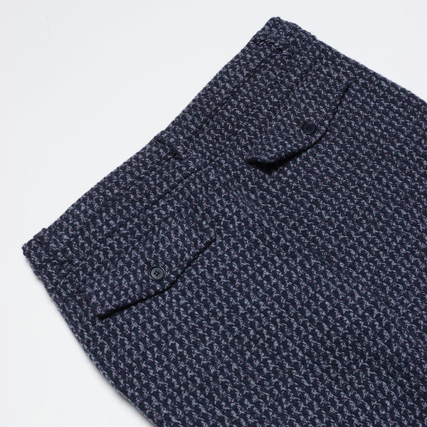 Meteorite Black & Navy Textured Jacquard Ryder Wool Trouser