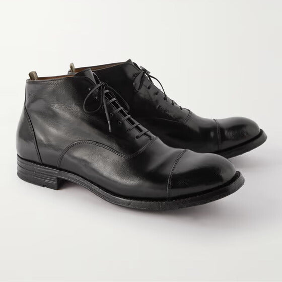 Black Cap Toe Chukka Leather Ankle Boots