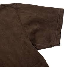 Amami Mud Dyed Brown 8198 Loopwheel Cotton Crewneck T-shirt