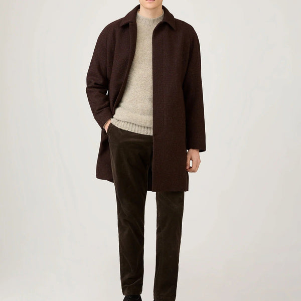 Truffle Harris Tweed Long Car Coat
