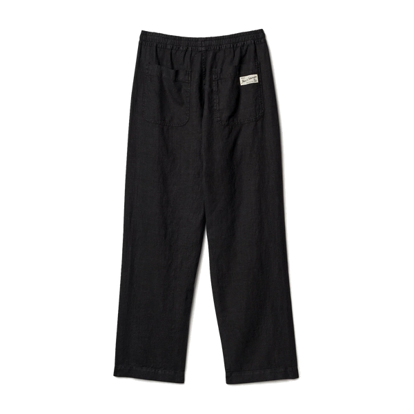 Deep Black PANTS05LI Worker's Linen Drawstring Trousers