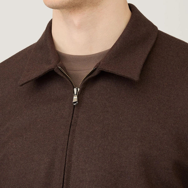 Truffle Boiled Wool Zip Jacket