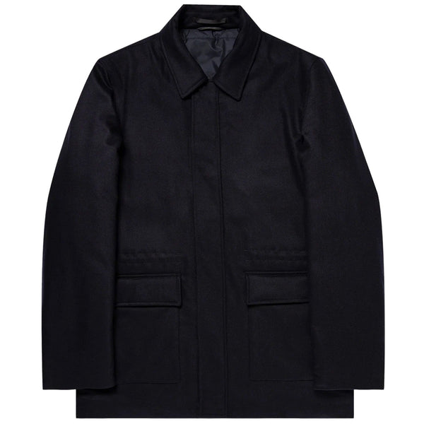 Navy Insulated Wool Cashmere Field Jacket