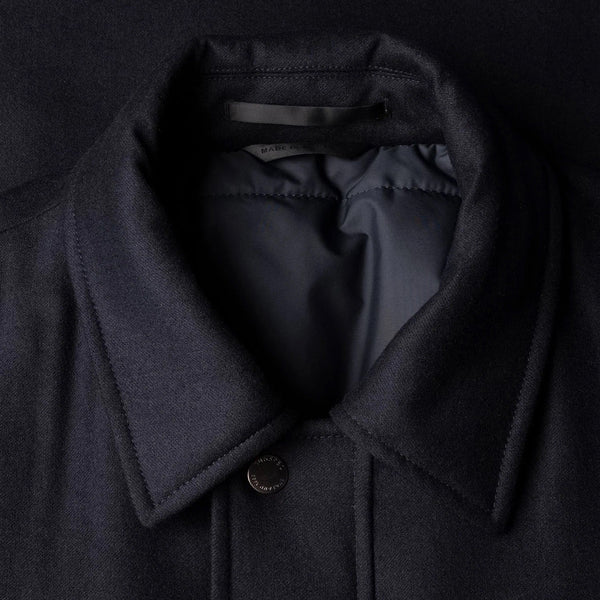 Navy Insulated Wool Cashmere Field Jacket