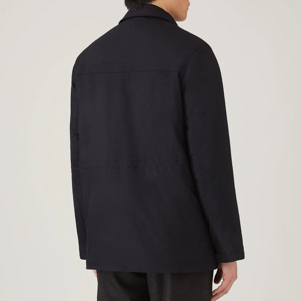 Navy Insulated Wool Cashmere Field Jacket