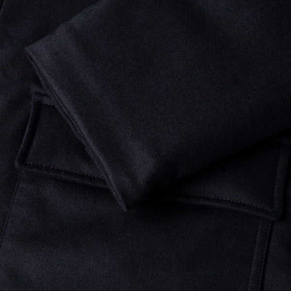 Navy Insulated Wool Cashmere Field Jacket