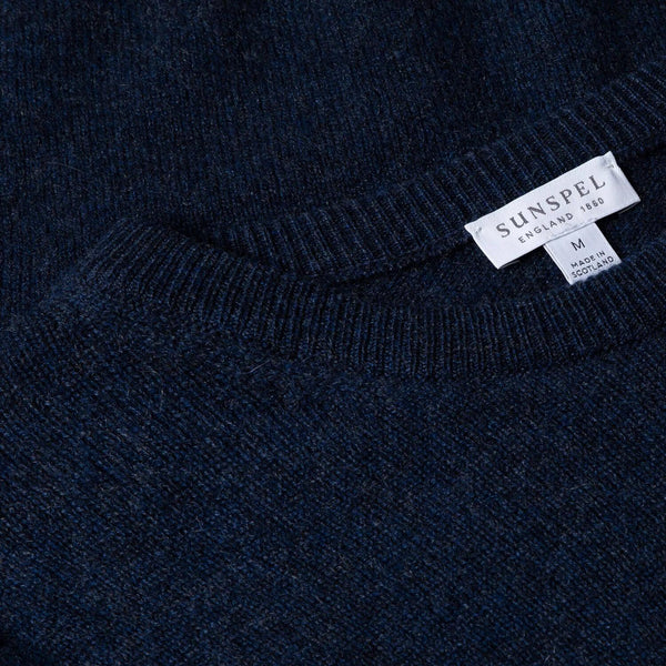 Navy 100% Cashmere Crew Sweater