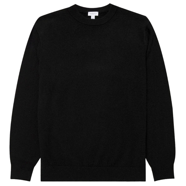 Black Cashmere Crewneck Sweater
