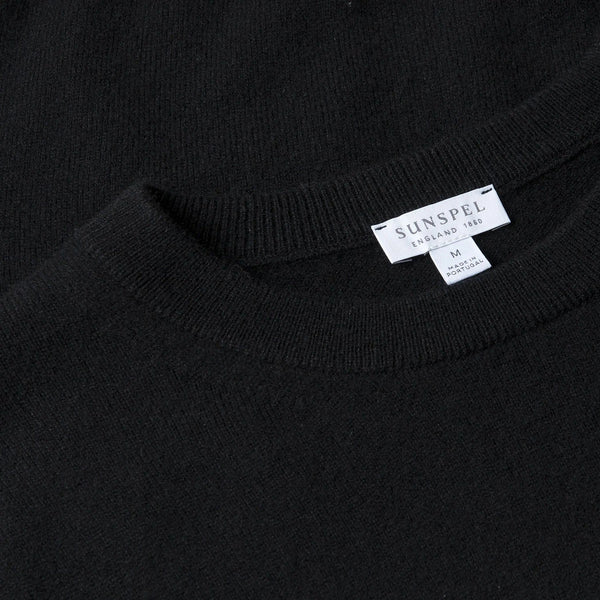 Black Cashmere Crewneck Sweater