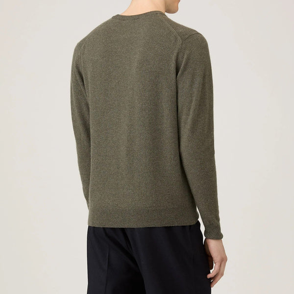 Olive Cashmere Crewneck Sweater