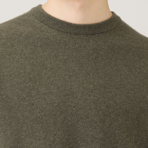 Olive Cashmere Crewneck Sweater