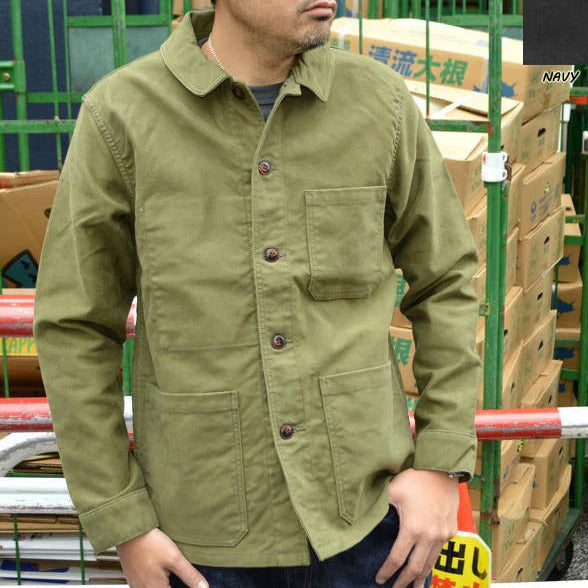 F2373 Olive French Moleskin Jacket