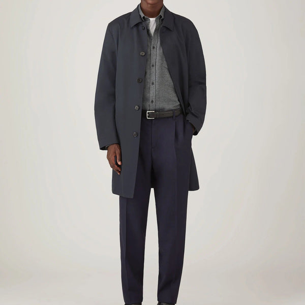 Charcoal Melange Brushed Cotton Flannel Shirt