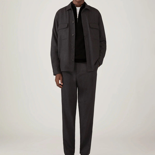 Charcoal Melange Flannel Overshirt